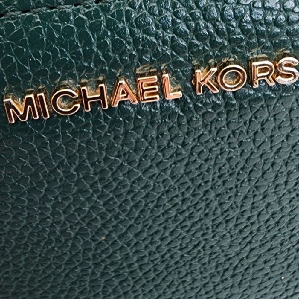 Michael Kors Large Pebbled Leather Zip Around Continental Wallet Green - Picture 4 of 7